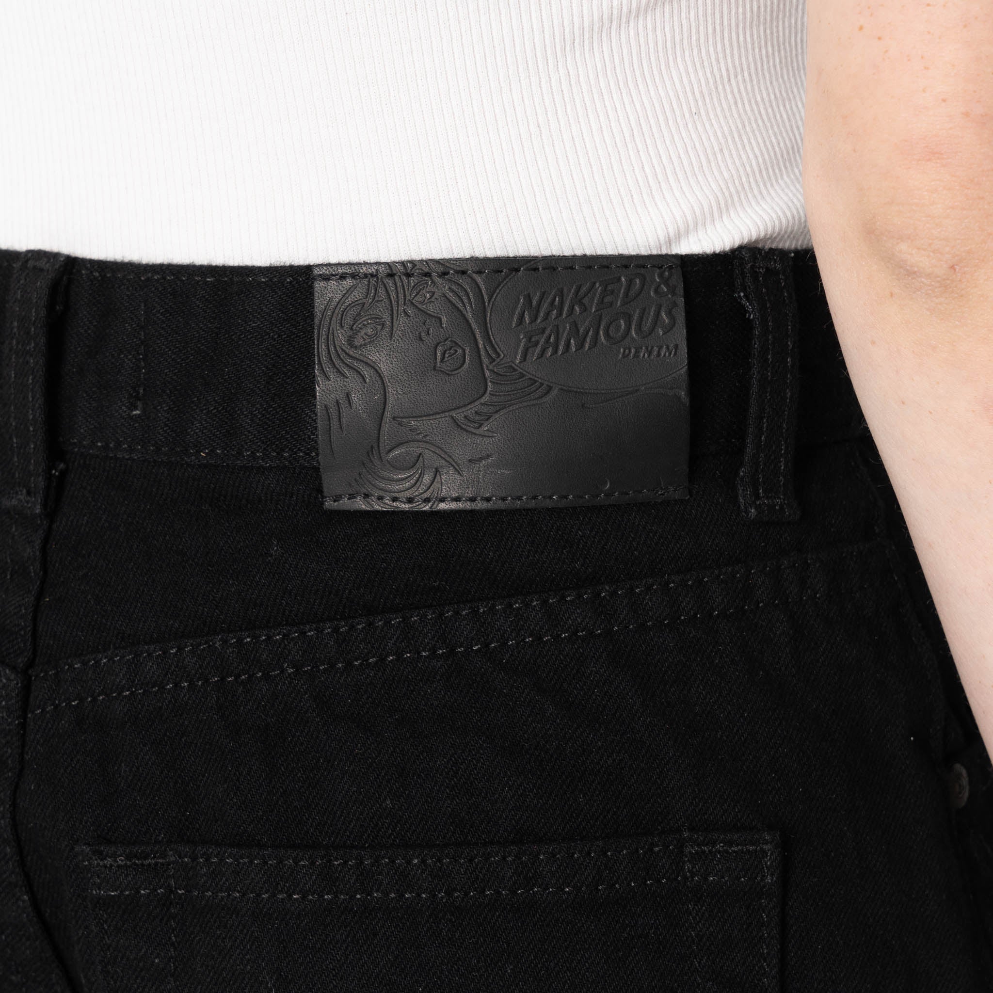 True Girl - Solid Black Selvedge Washed - Black - Image 5