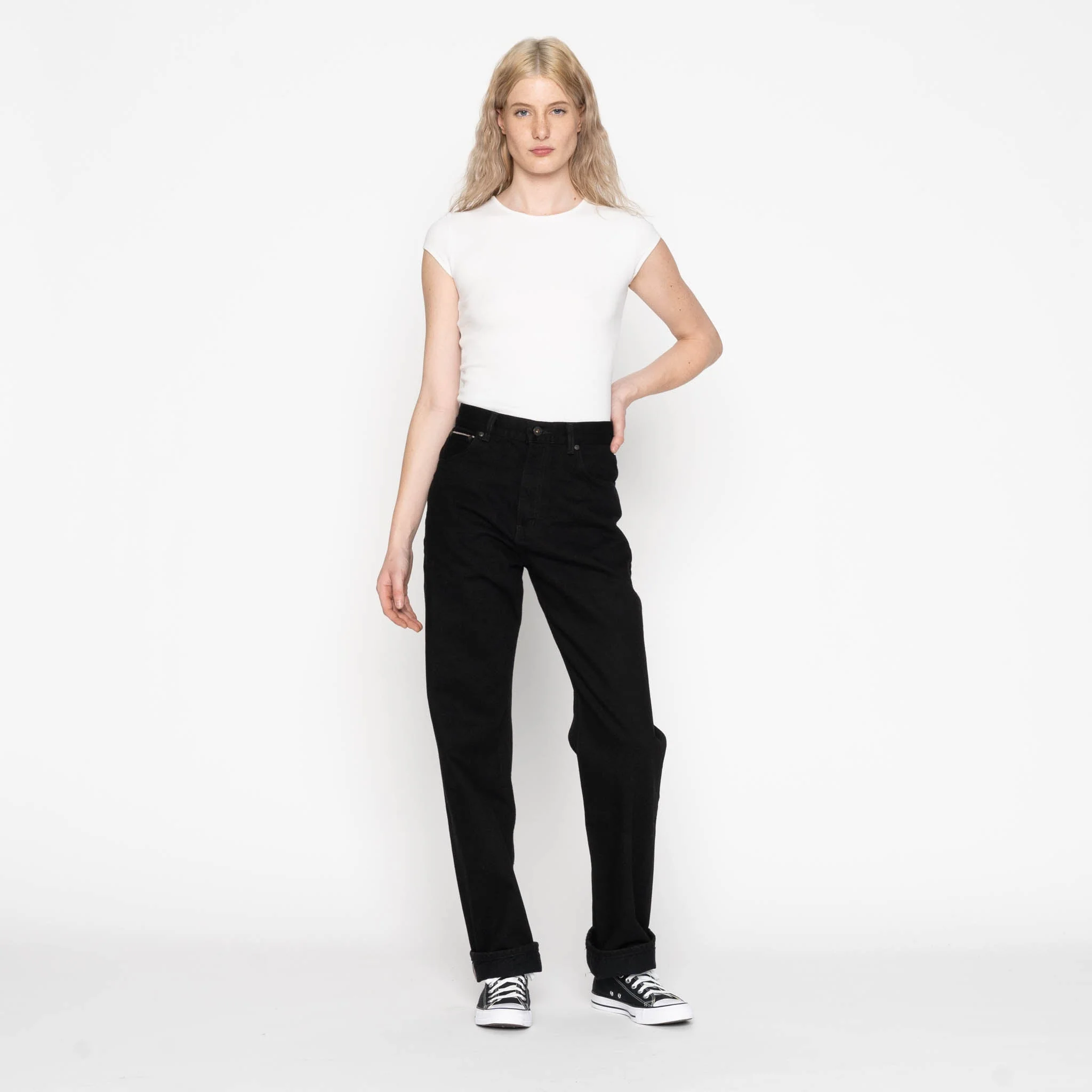 True Girl - Solid Black Selvedge Washed - Black - Image 7