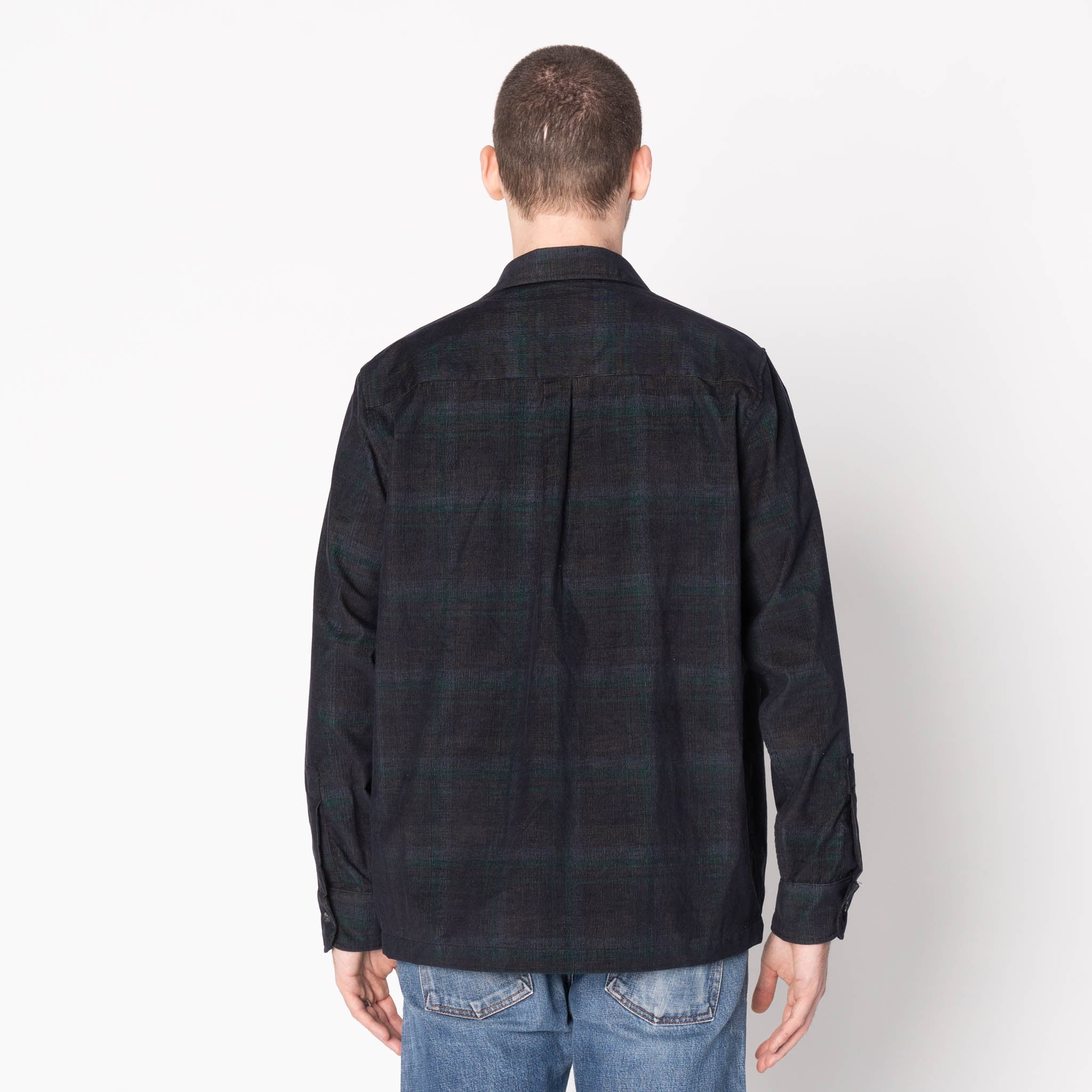 True Shirt - Corduroy Shirting (21W) - Navy / Green - Image 3