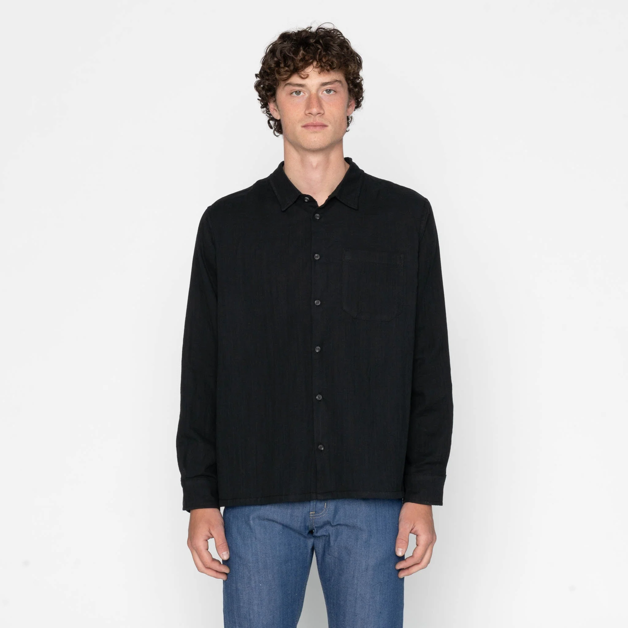 True Shirt - Double Weave Slub Gauze - Black - Image 2