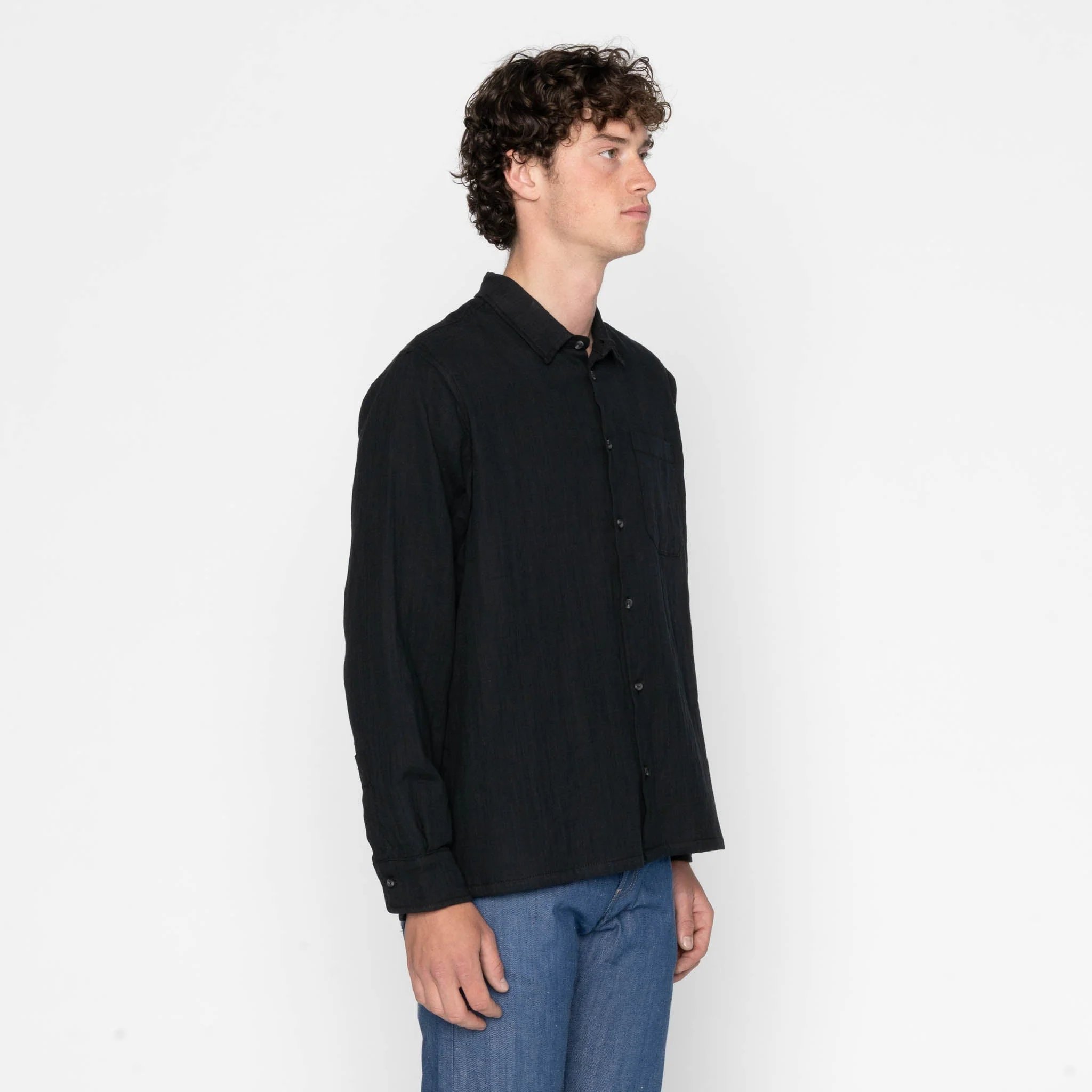 True Shirt - Double Weave Slub Gauze - Black - Image 3