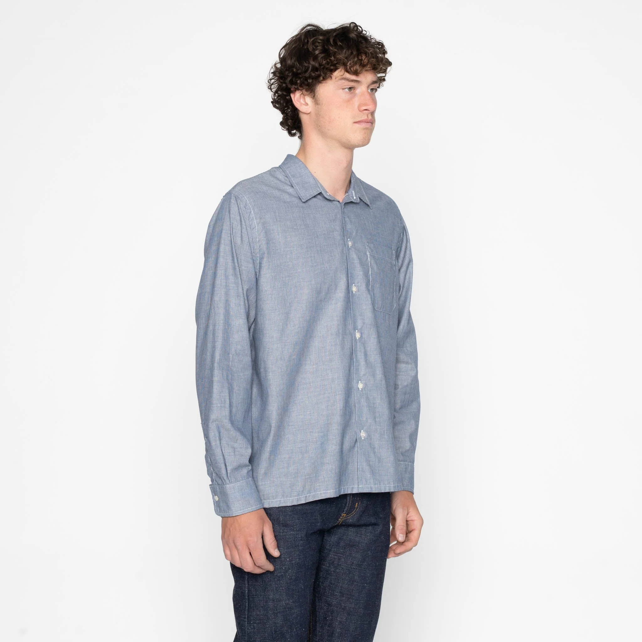 True Shirt - Indigo Stripe Selvedge - Indigo - Image 3