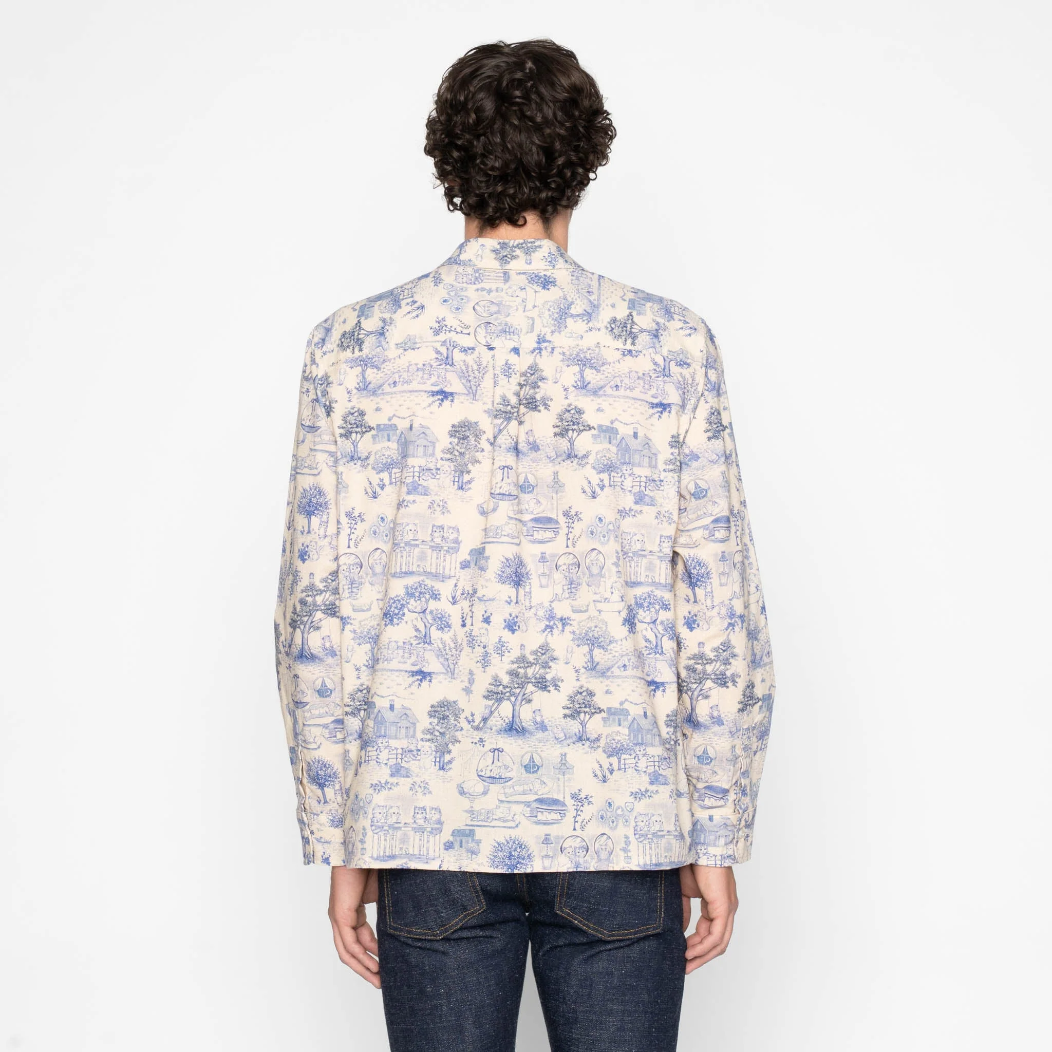 True Shirt - Linen Cats - Blue - Image 4