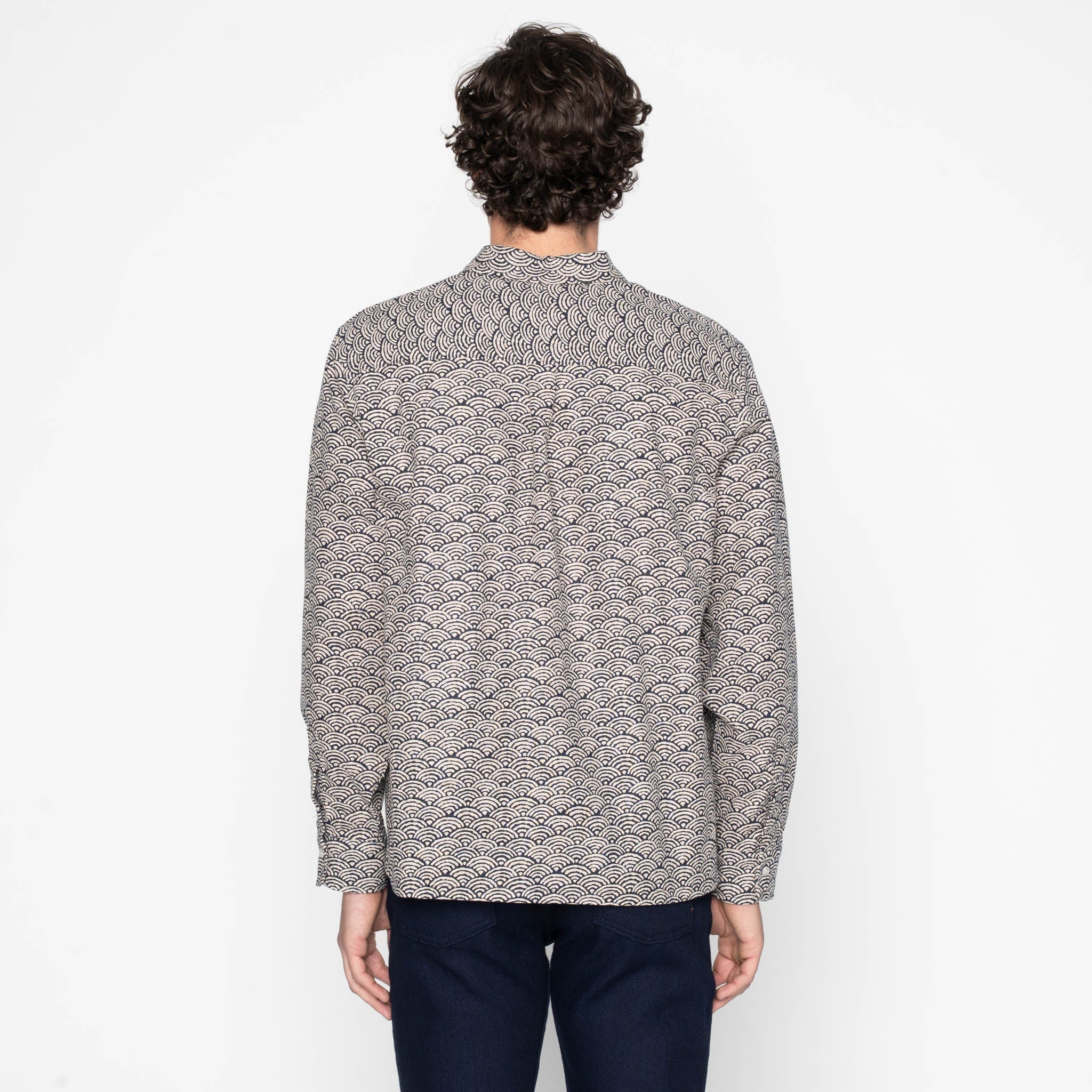 True Shirt - Seigaiha Waves - Indigo - Image 4
