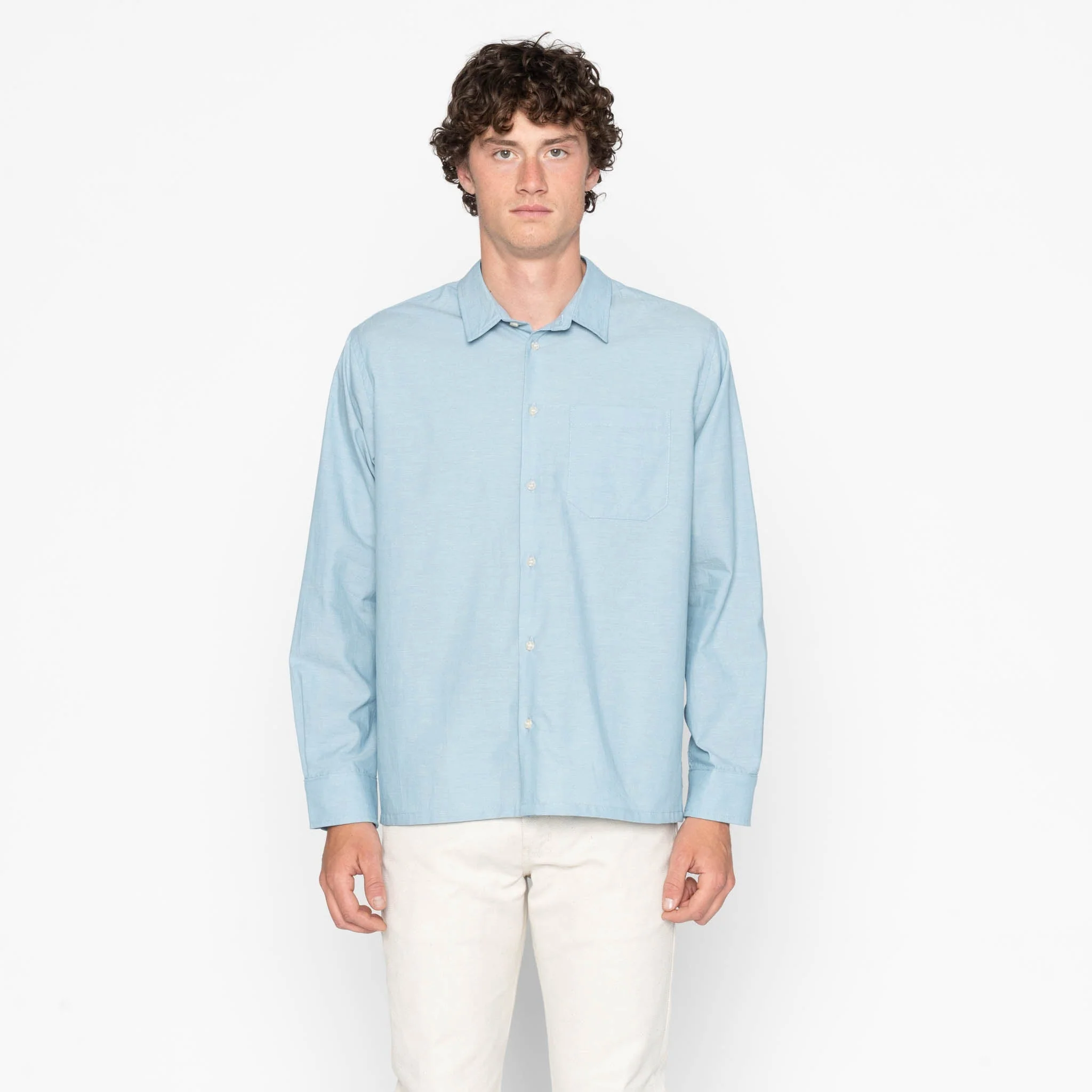 True Shirt - Selvedge Chambray - Pale Blue - Image 2