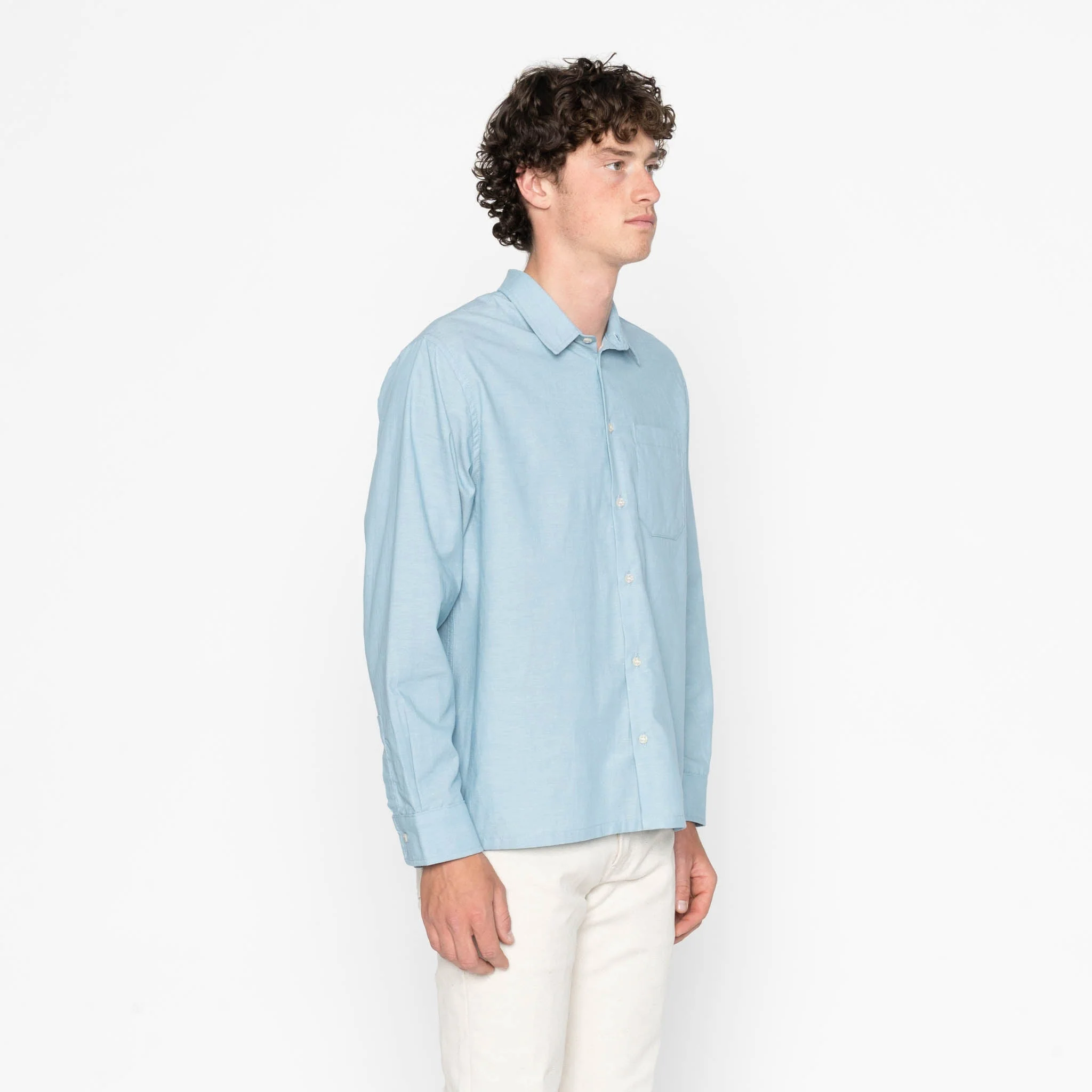 True Shirt - Selvedge Chambray - Pale Blue - Image 3