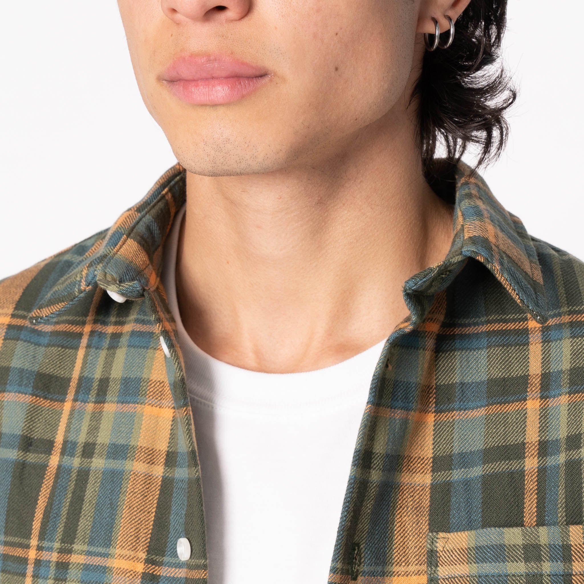 True Shirt - Slub Yarn Flannel - Green - Image 4