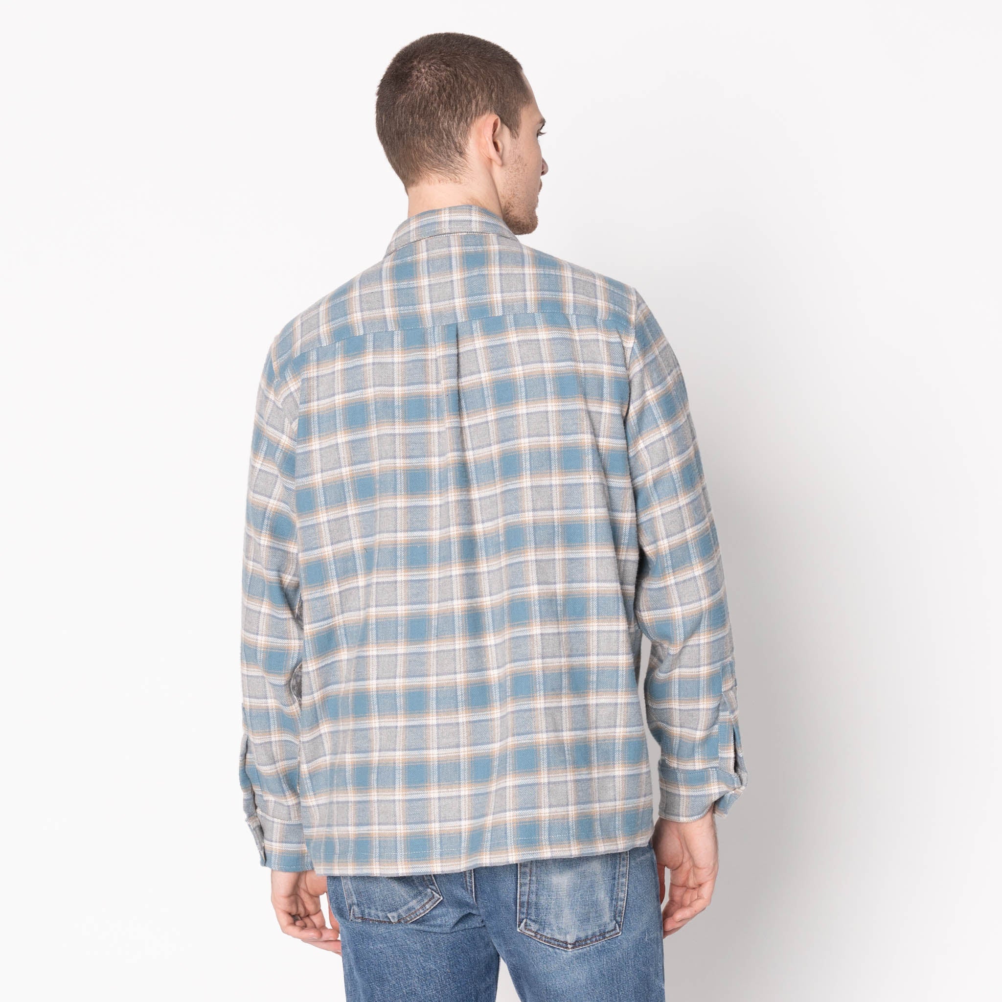 True Shirt - Soft Brushed Faded Flannel - Faded Blue - Image 3