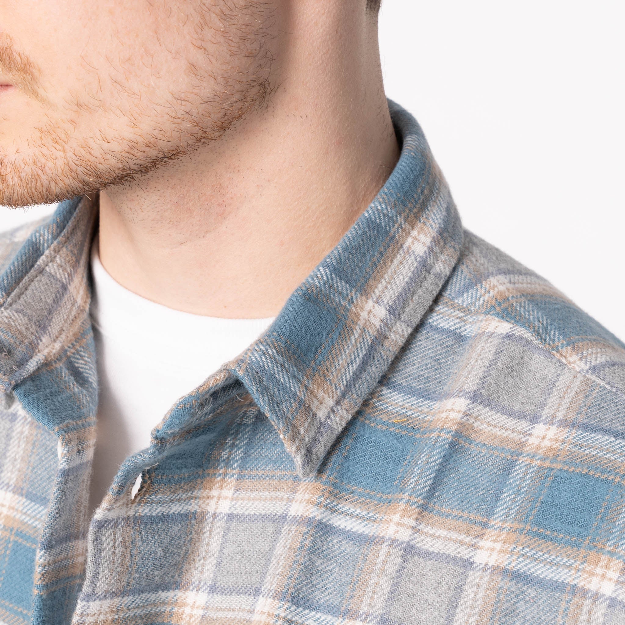 True Shirt - Soft Brushed Faded Flannel - Faded Blue - Image 4