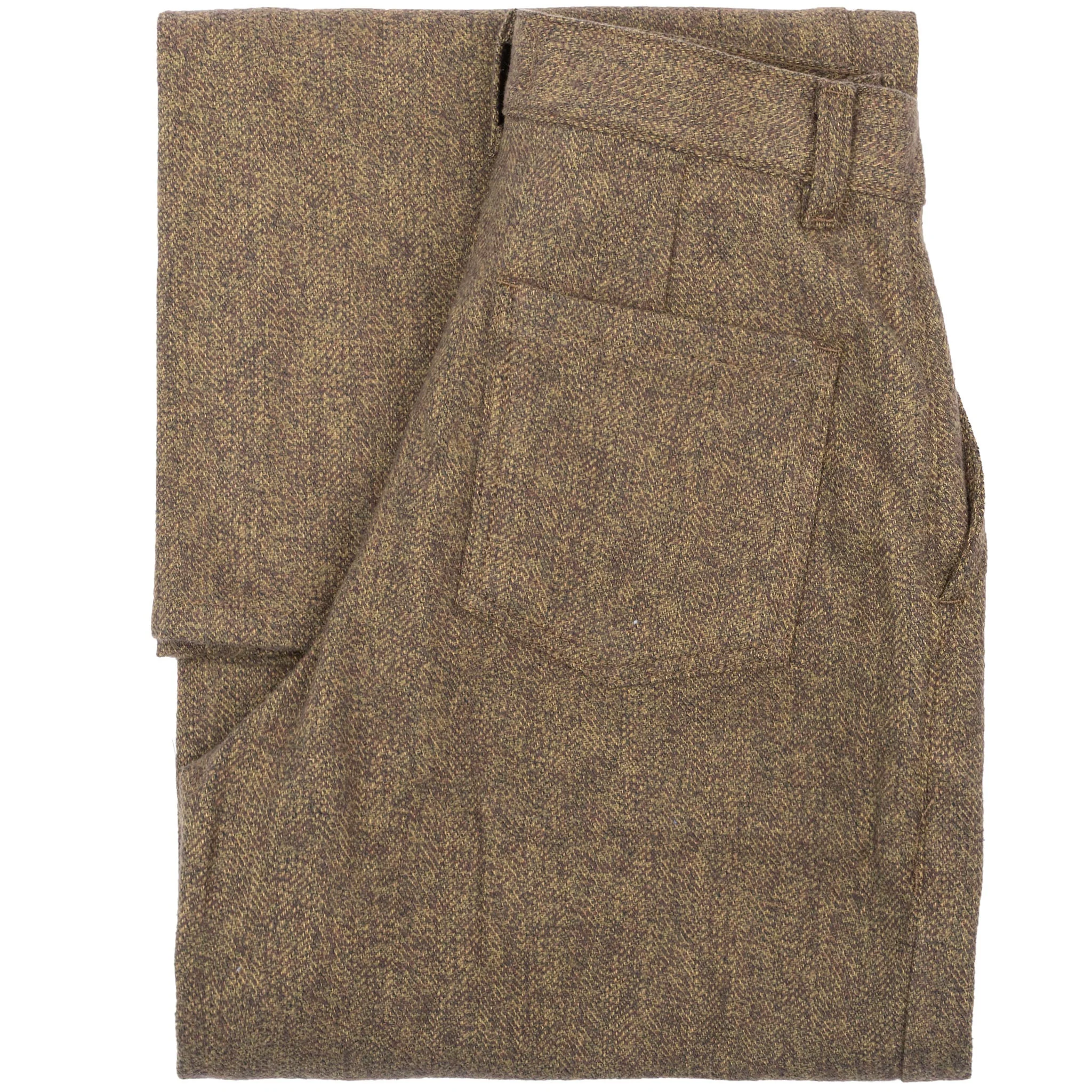 Wide Leg Trouser - Herringbone Triple Twist - Forest - Image 2