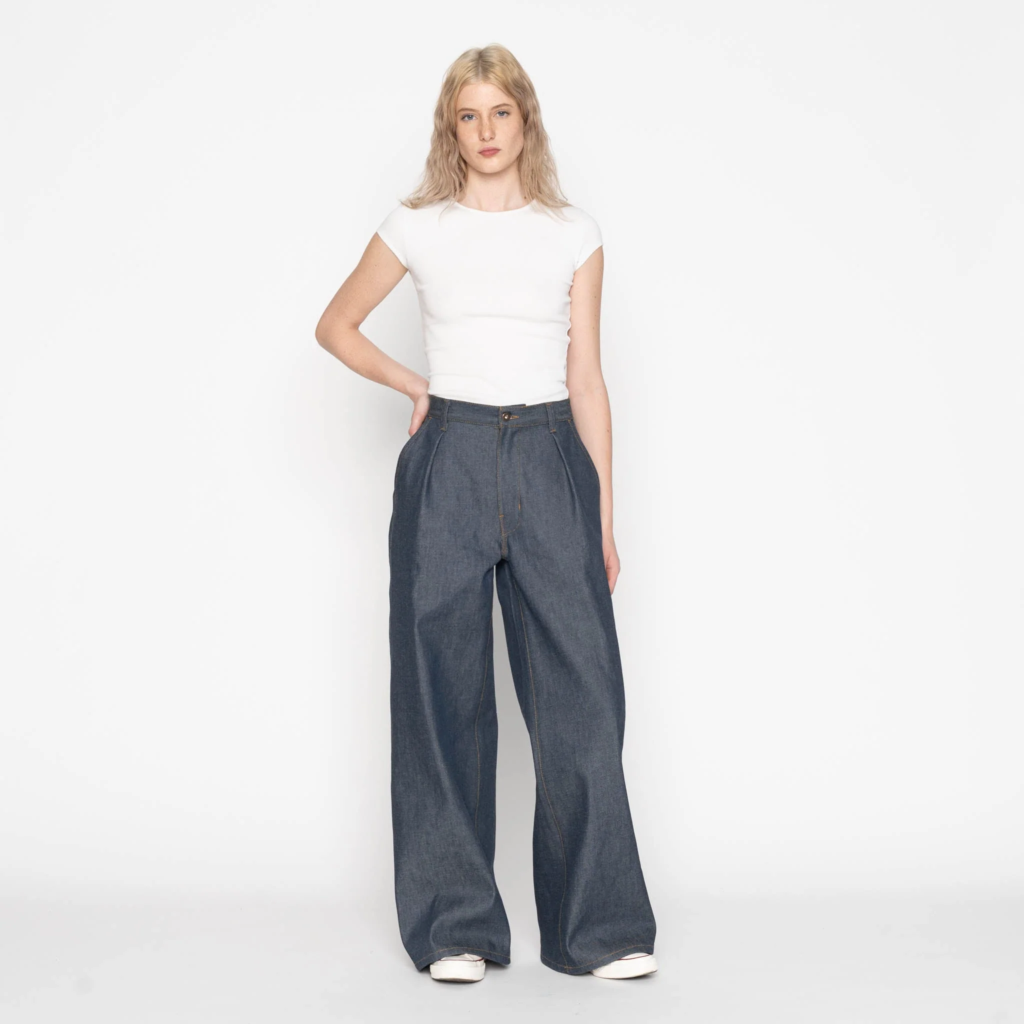 Wide Leg Trouser - Natural Indigo - Indigo - Image 3