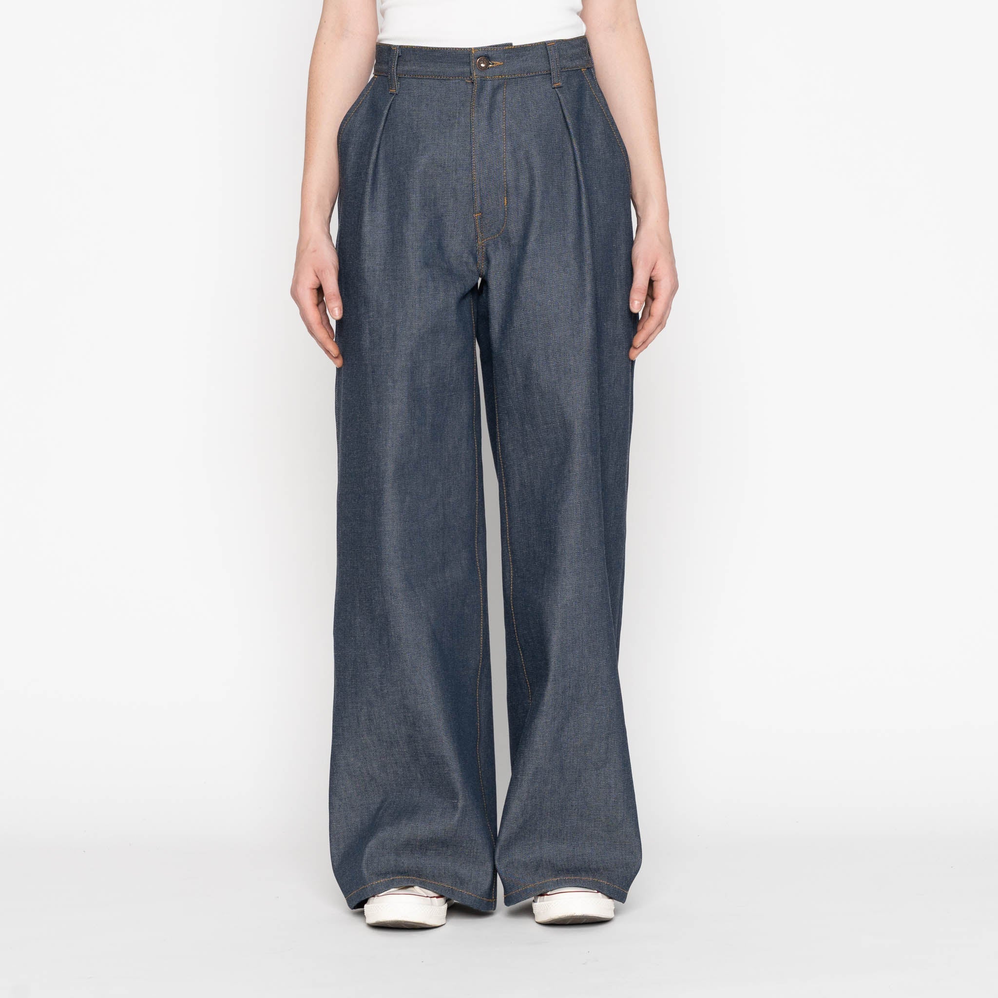 Wide Leg Trouser - Natural Indigo - Indigo - Image 4