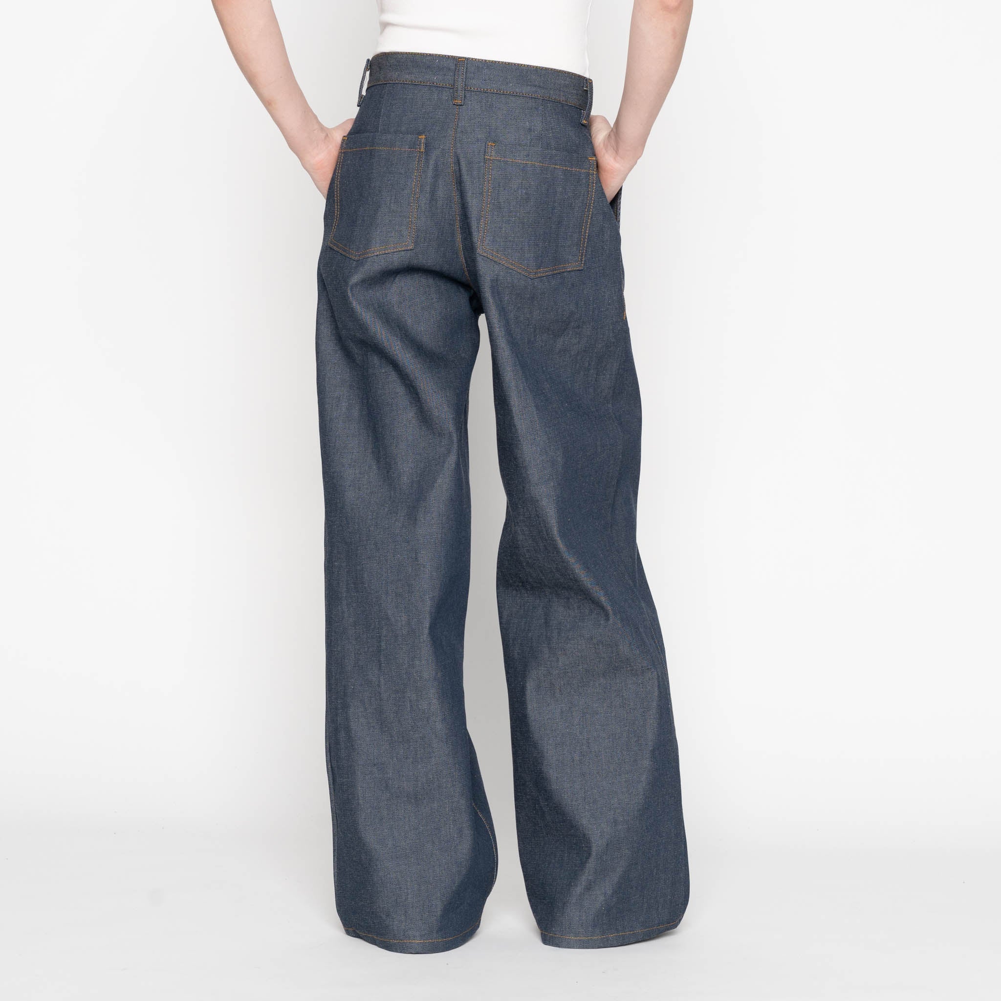 Wide Leg Trouser - Natural Indigo - Indigo - Image 5