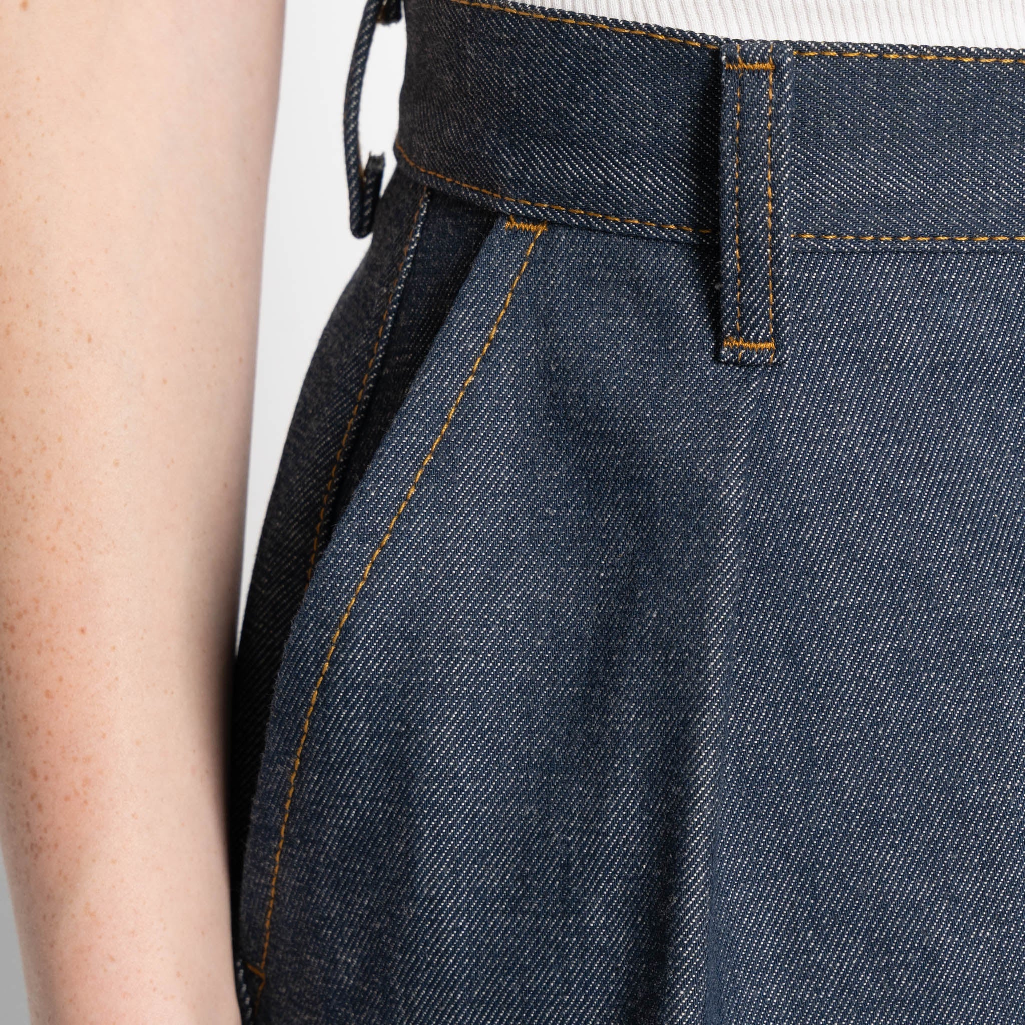 Wide Leg Trouser - Natural Indigo - Indigo - Image 6