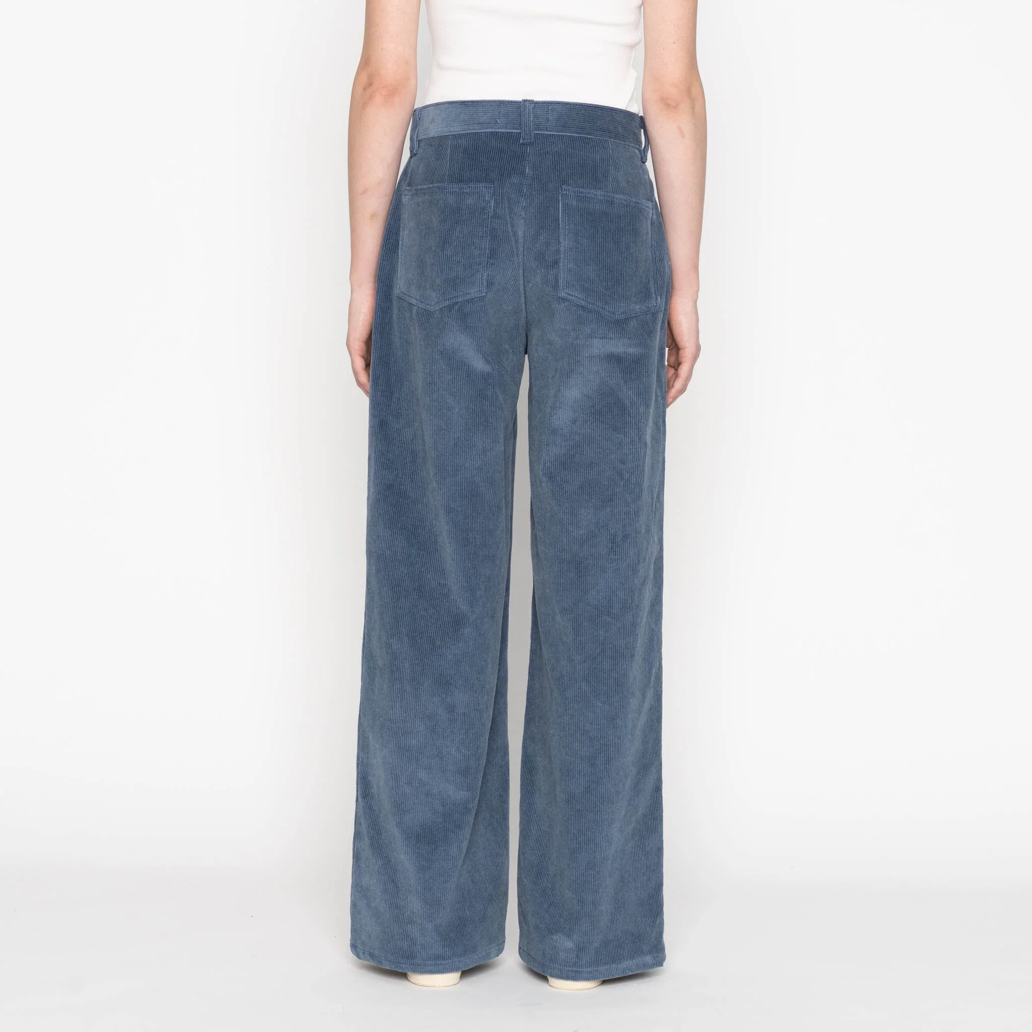 Wide Leg Trouser  - Organic Faded Corduroy - Indigo - Image 4
