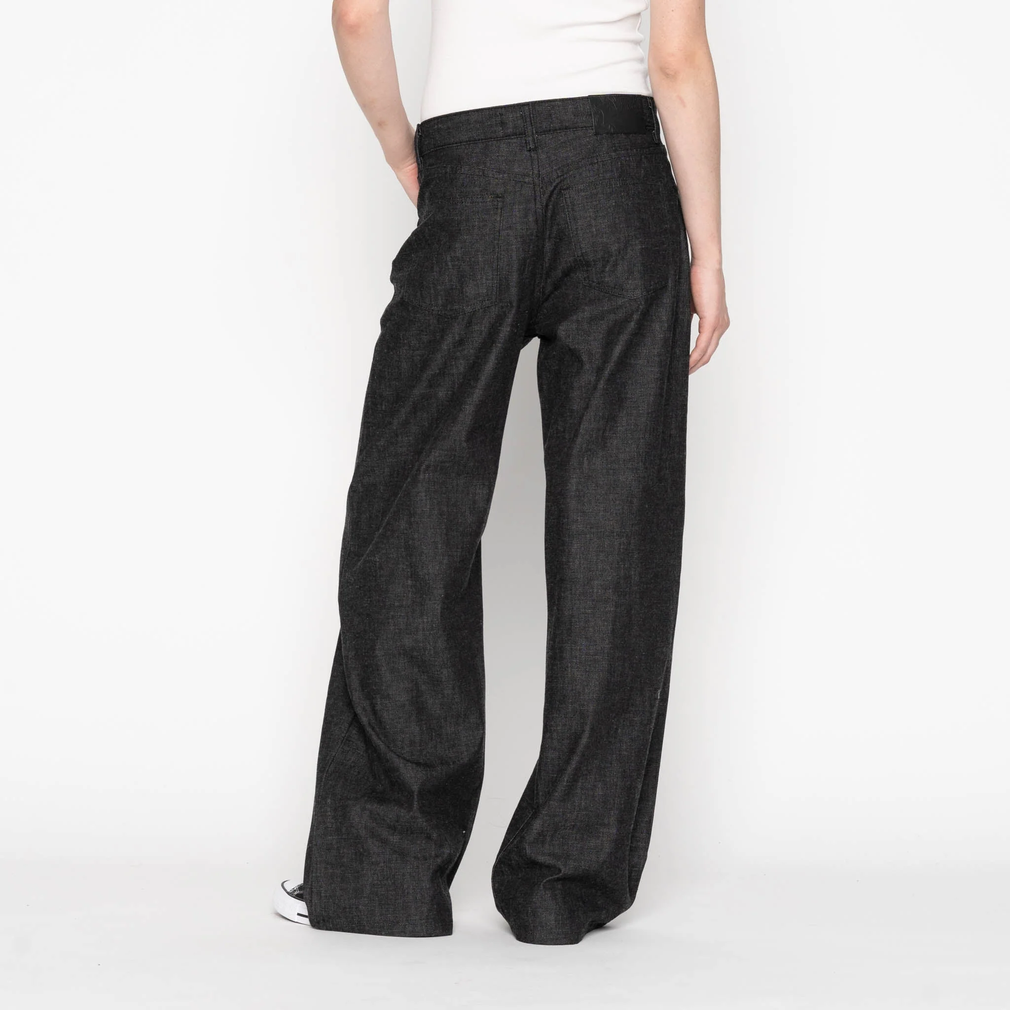 Wide Wild West  - Black Lightweight Denim - Black - Image 3