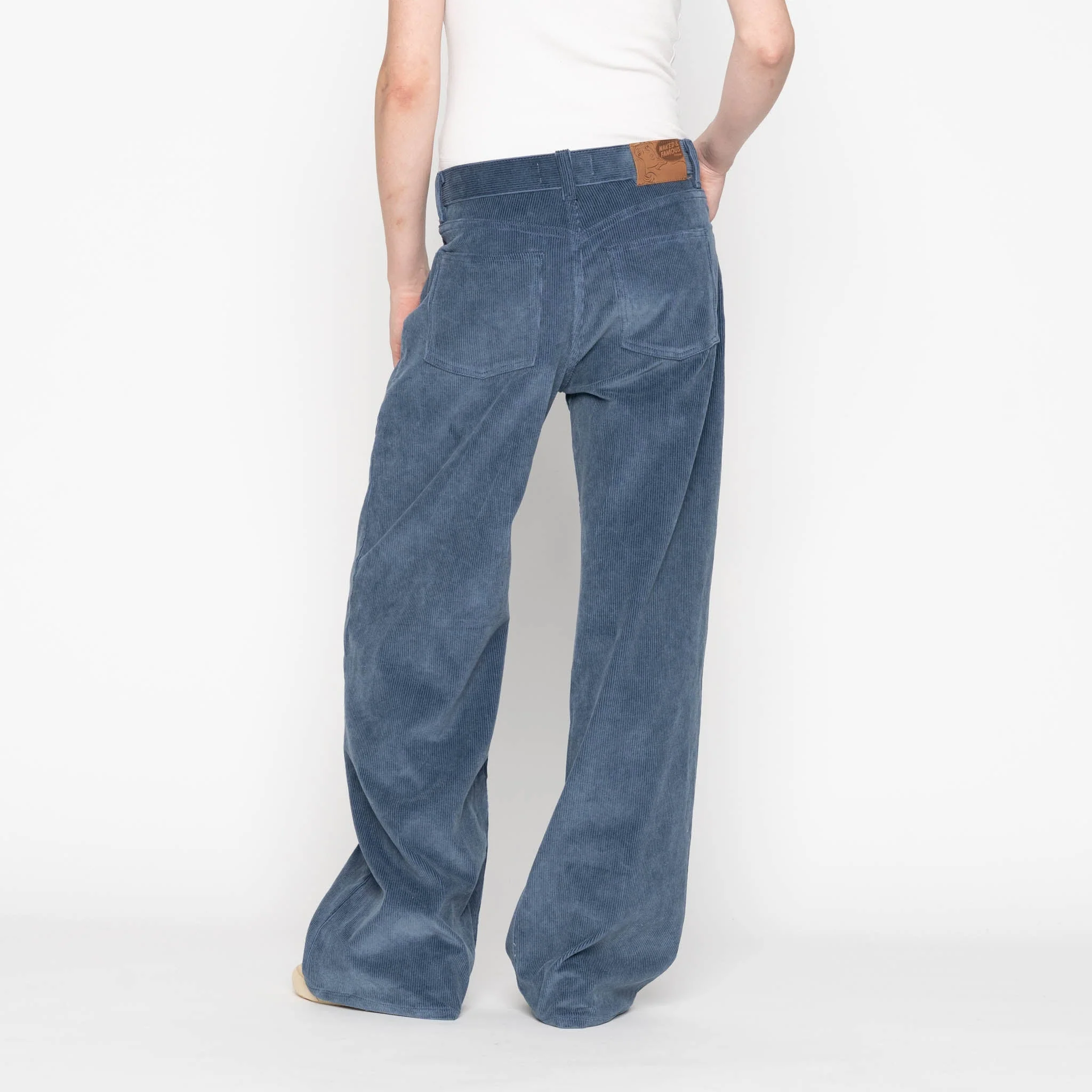 Wide Wild West  - Organic Faded Corduroy - Indigo - Image 4