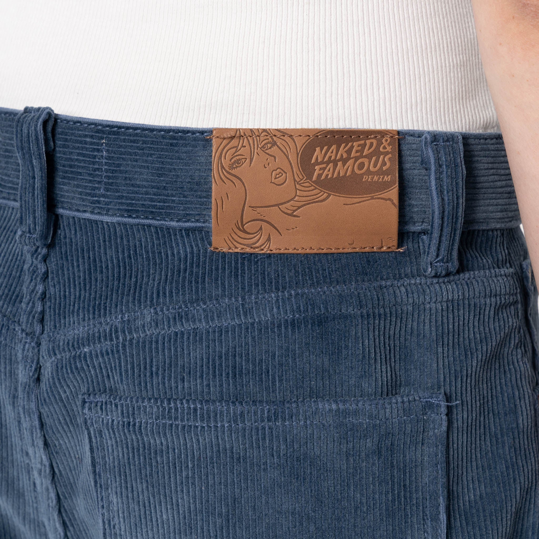 Wide Wild West  - Organic Faded Corduroy - Indigo - Image 5