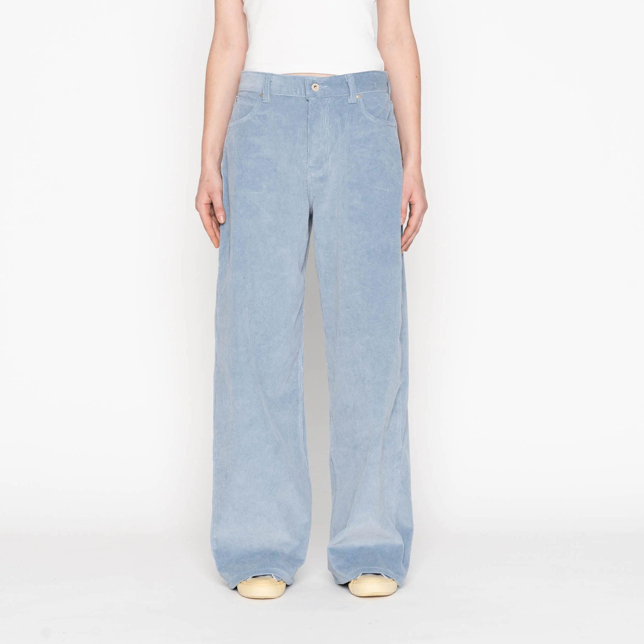 Wide Wild West  - Organic Faded Corduroy - Pale Indigo - Image 3