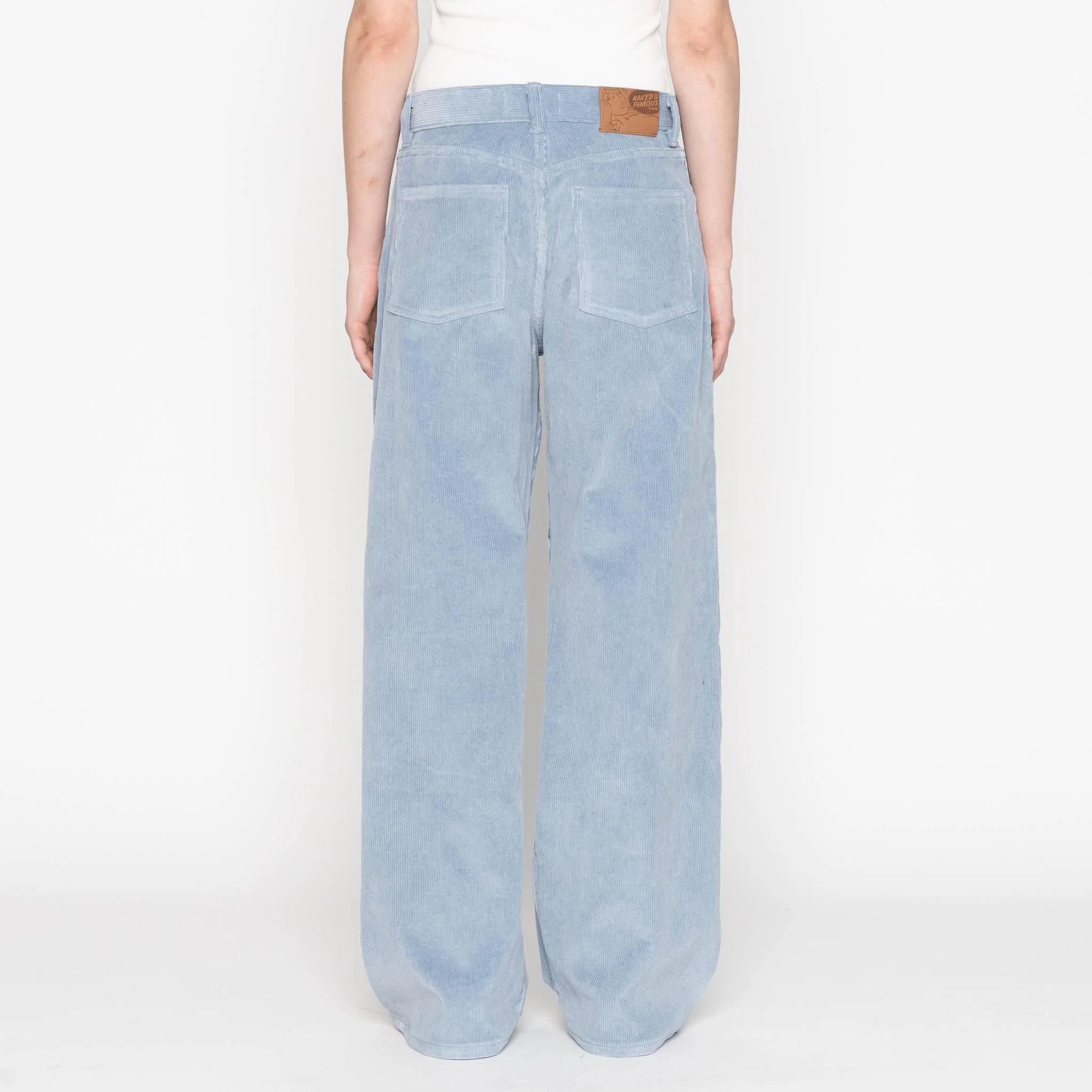 Wide Wild West  - Organic Faded Corduroy - Pale Indigo - Image 4