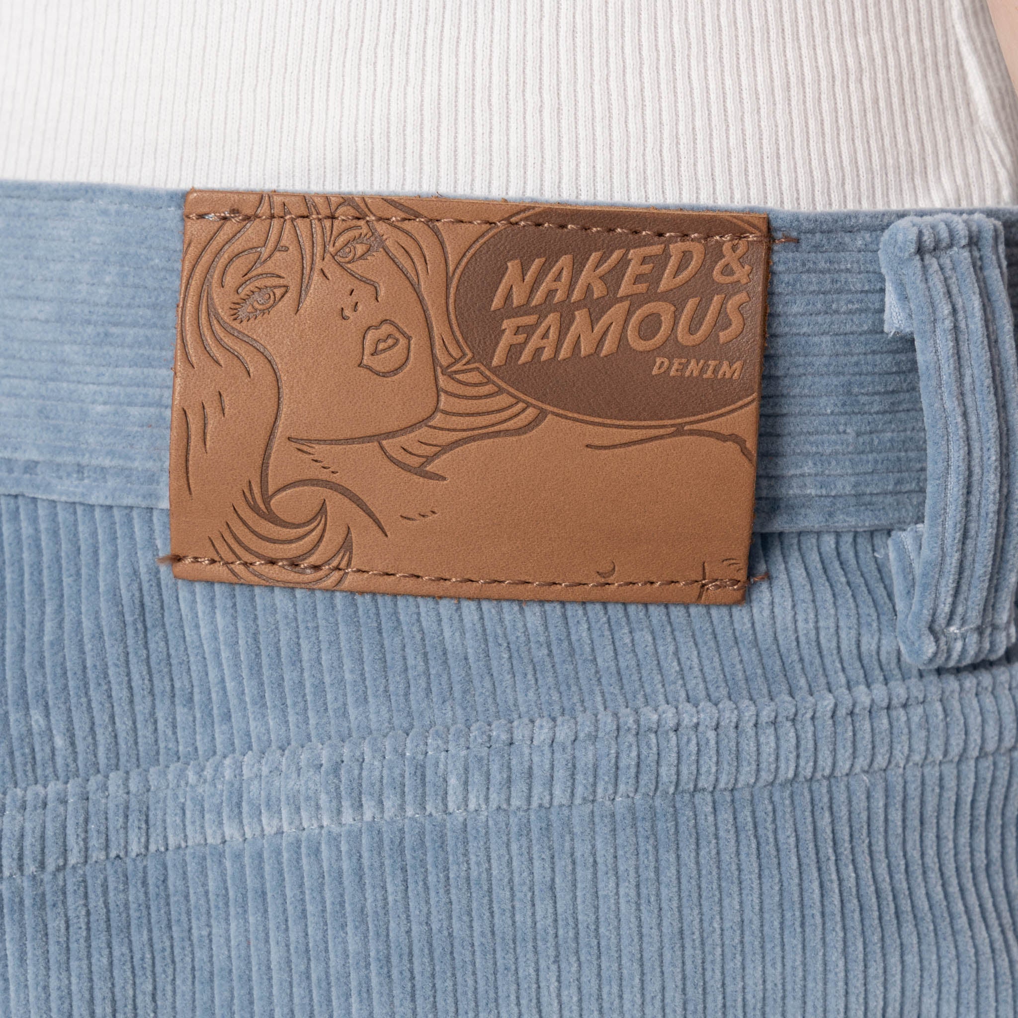 Wide Wild West  - Organic Faded Corduroy - Pale Indigo - Image 6