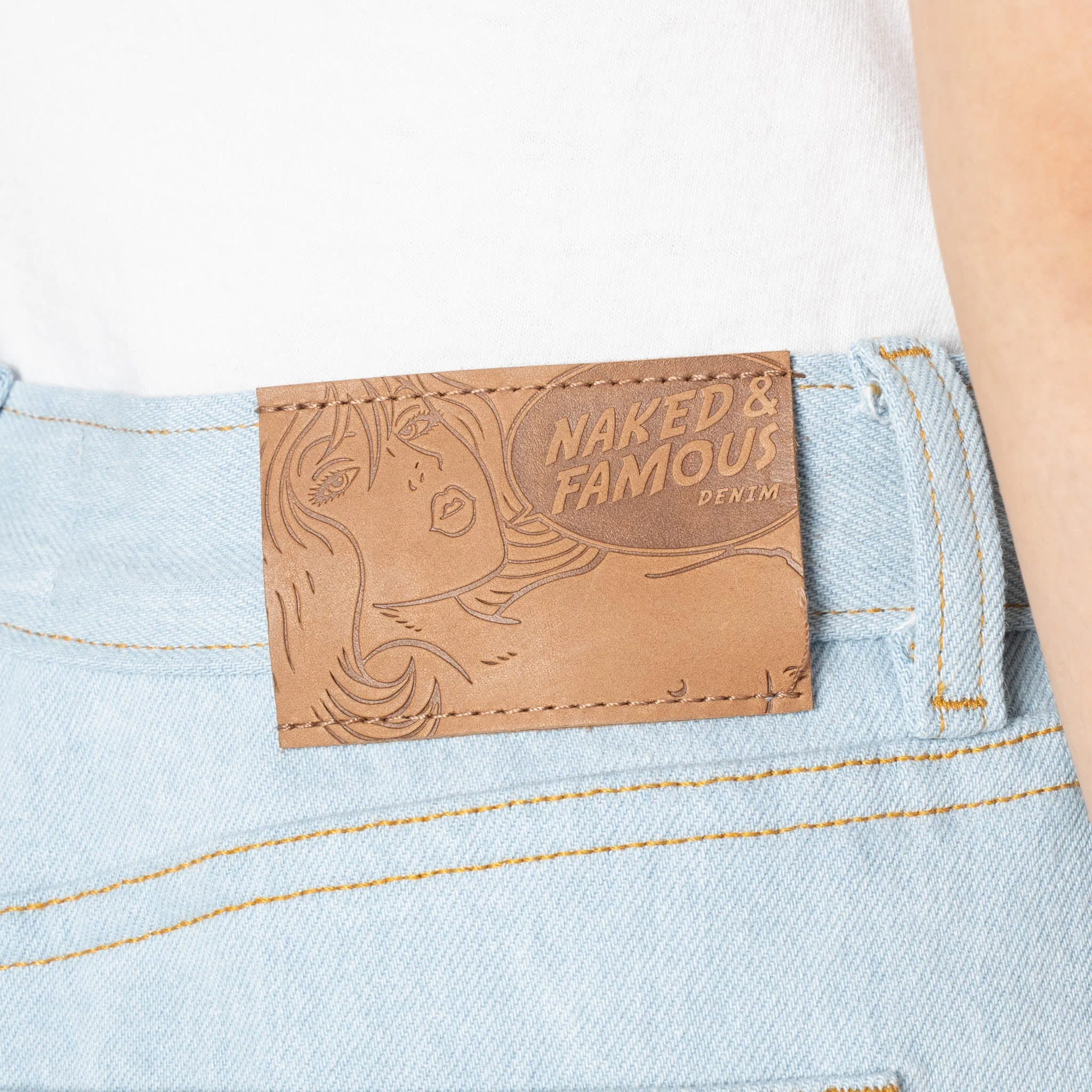 Wide Wild West  - Secret Agent Denim - Bleach Blue - Image 6
