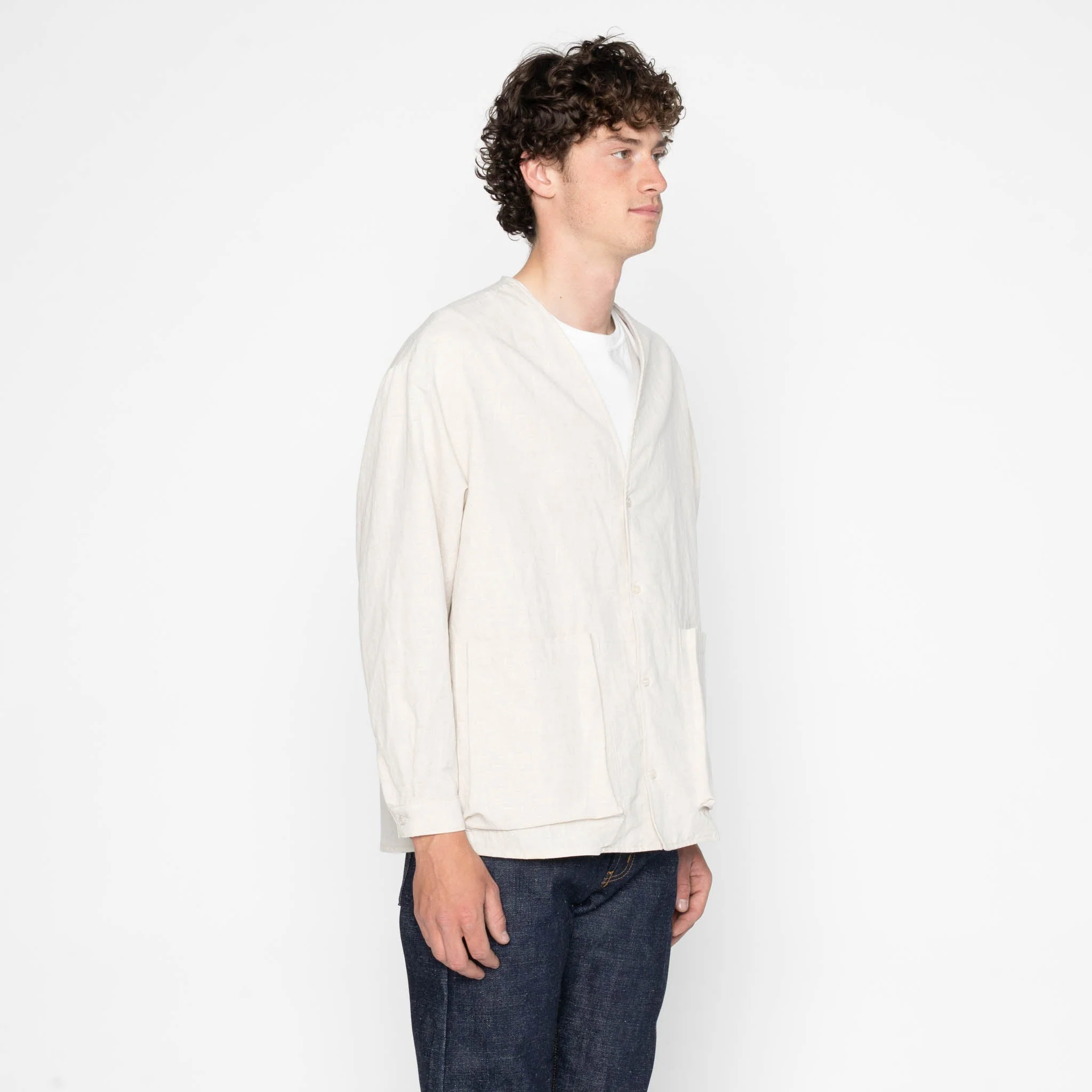 Wise Guy - Linen Blend Denim - Ecru - Image 3
