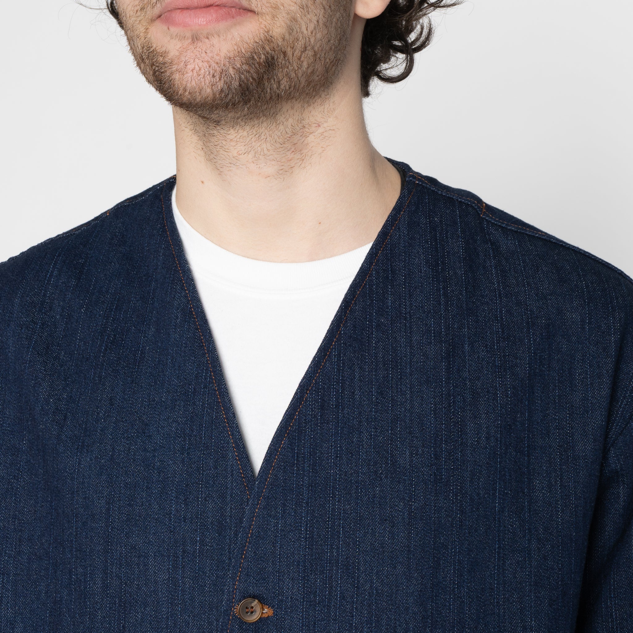 Wise Guy  - Vertical Slub Denim - Indigo - Image 5
