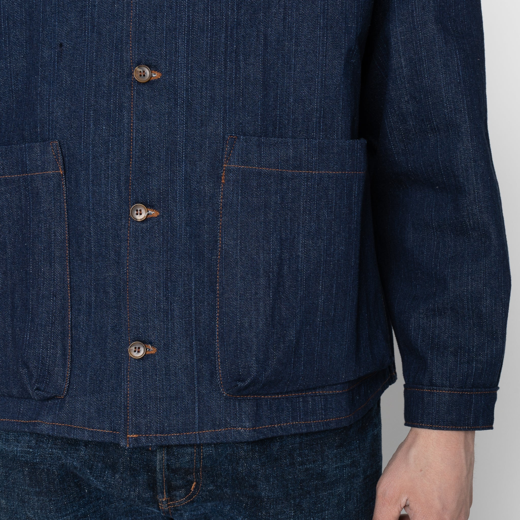Wise Guy  - Vertical Slub Denim - Indigo - Image 6