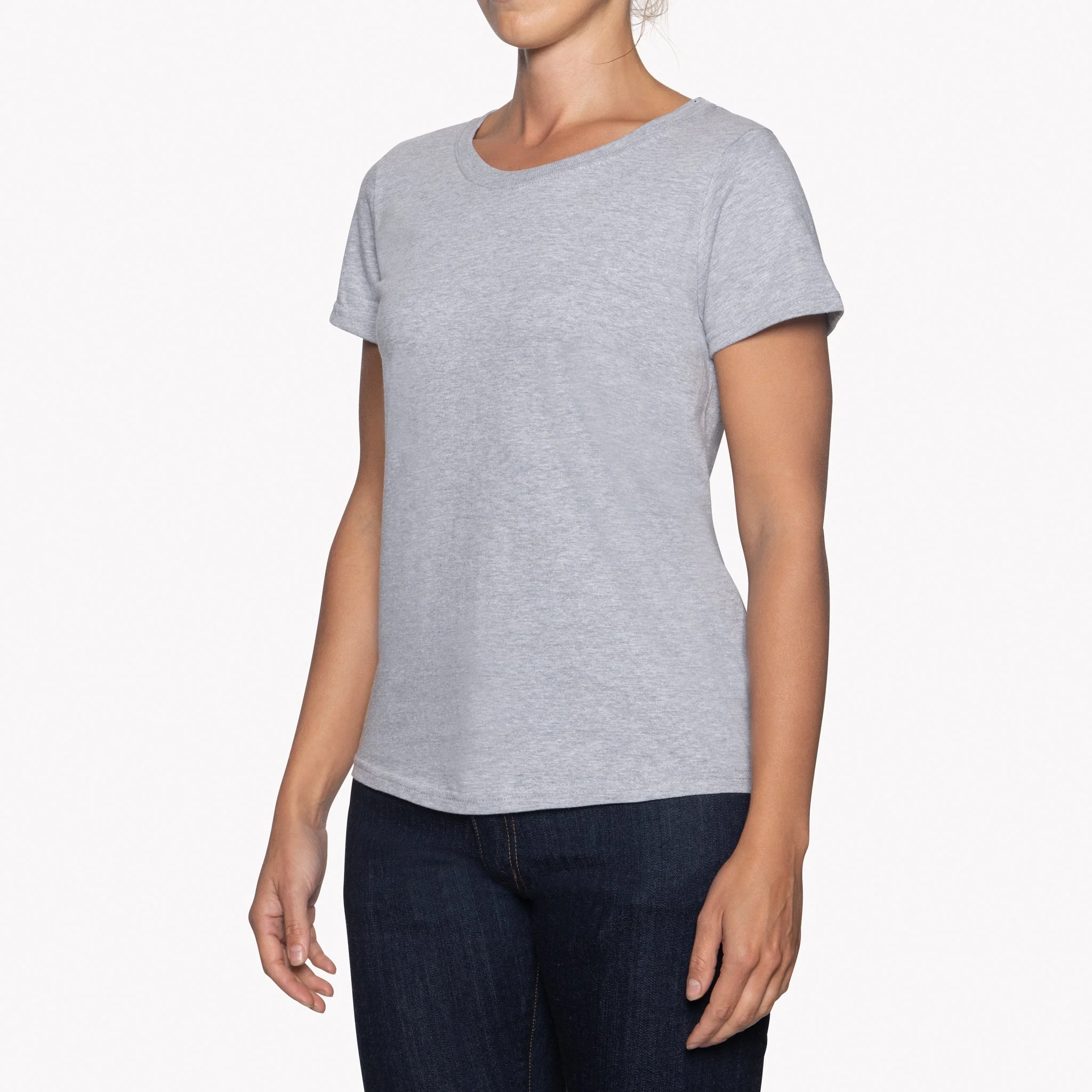 Women's - Circular Knit Ballet Tee - Double Ring-Spun Cotton - Heather Grey - Image 3