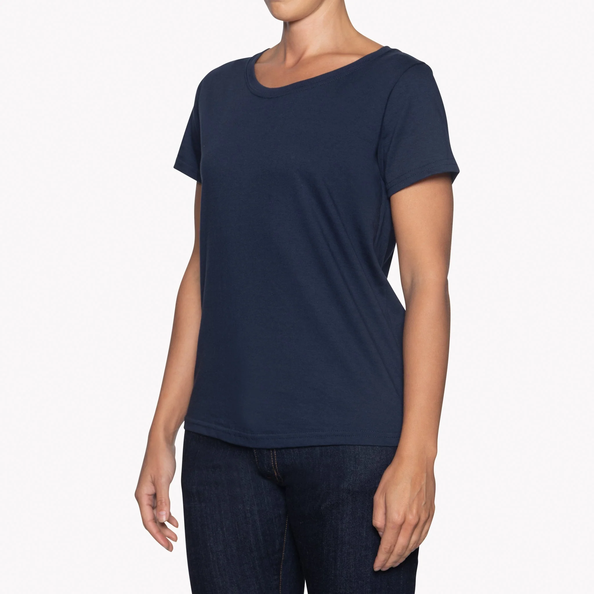 Women's - Circular Knit Ballet Tee - Double Ring-Spun Cotton - Navy - Image 3