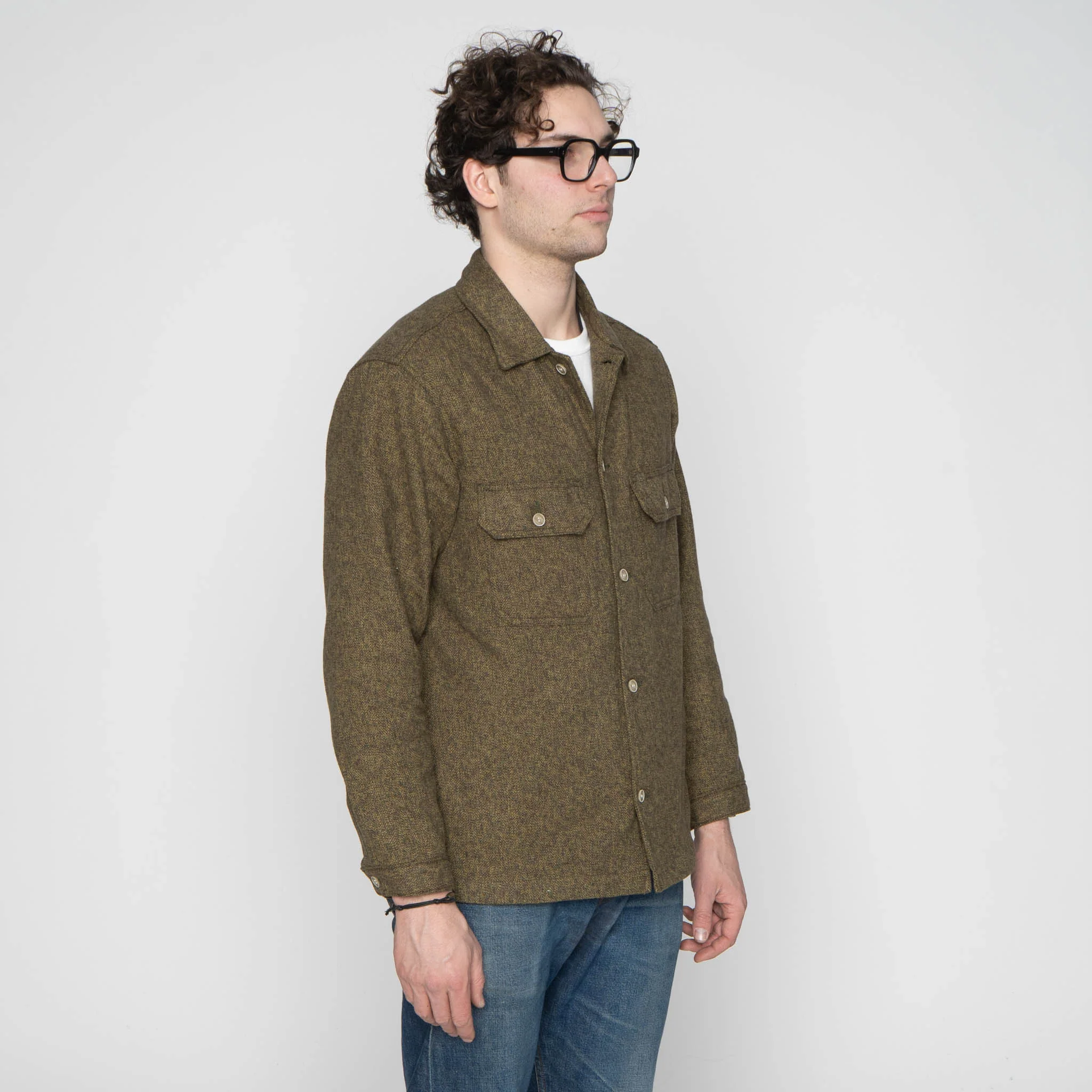 Work Shirt - Herringbone Triple Twist - Forest - Image 3