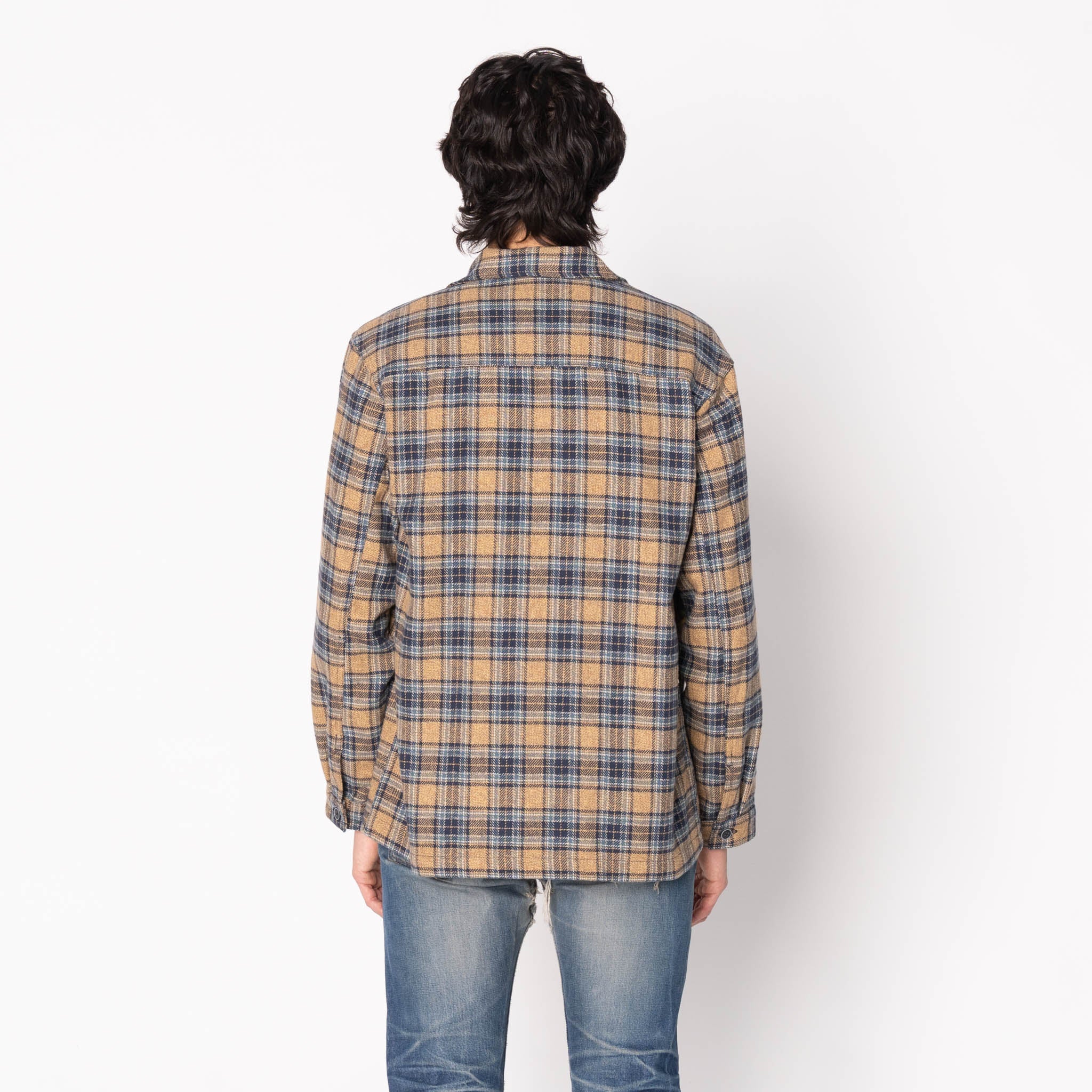 Work Shirt - Triple Twist Yarn Flannel - Blue Beige - Image 3