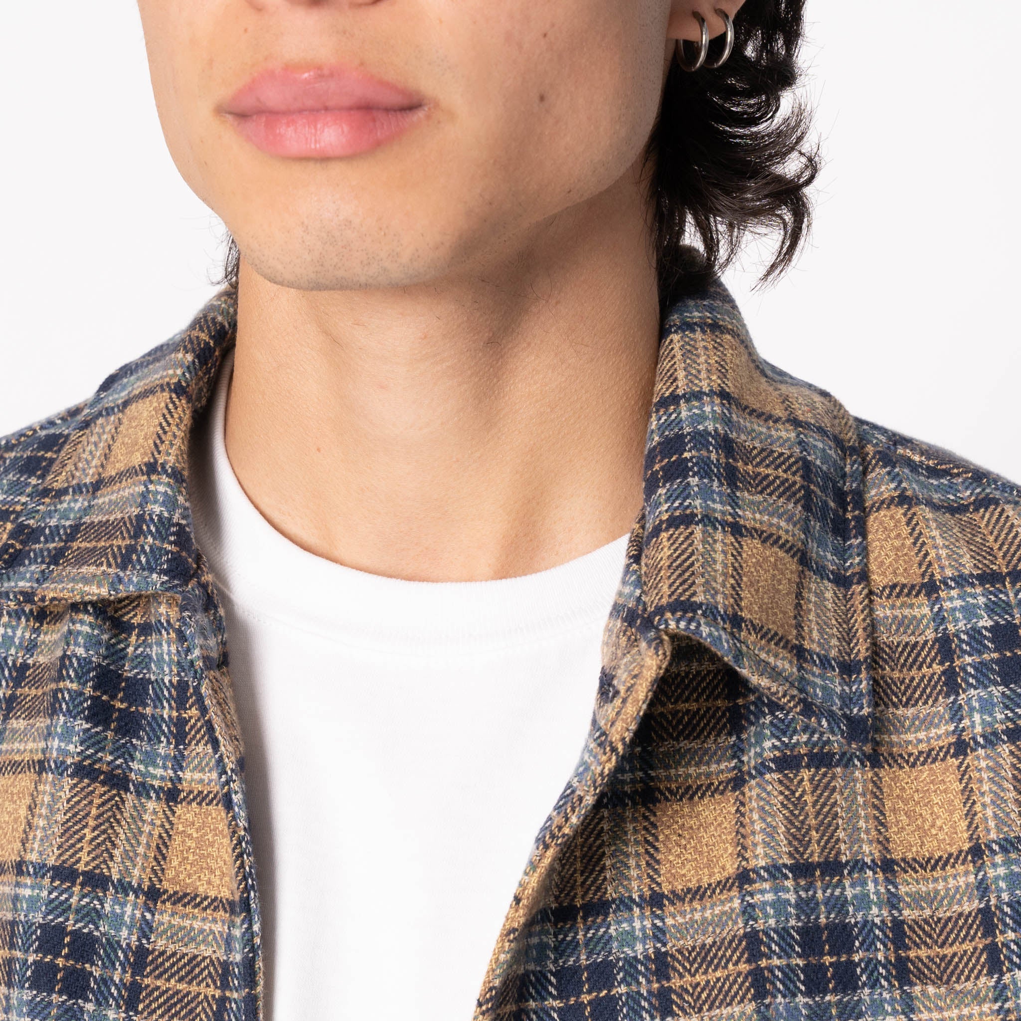 Work Shirt - Triple Twist Yarn Flannel - Blue Beige - Image 4