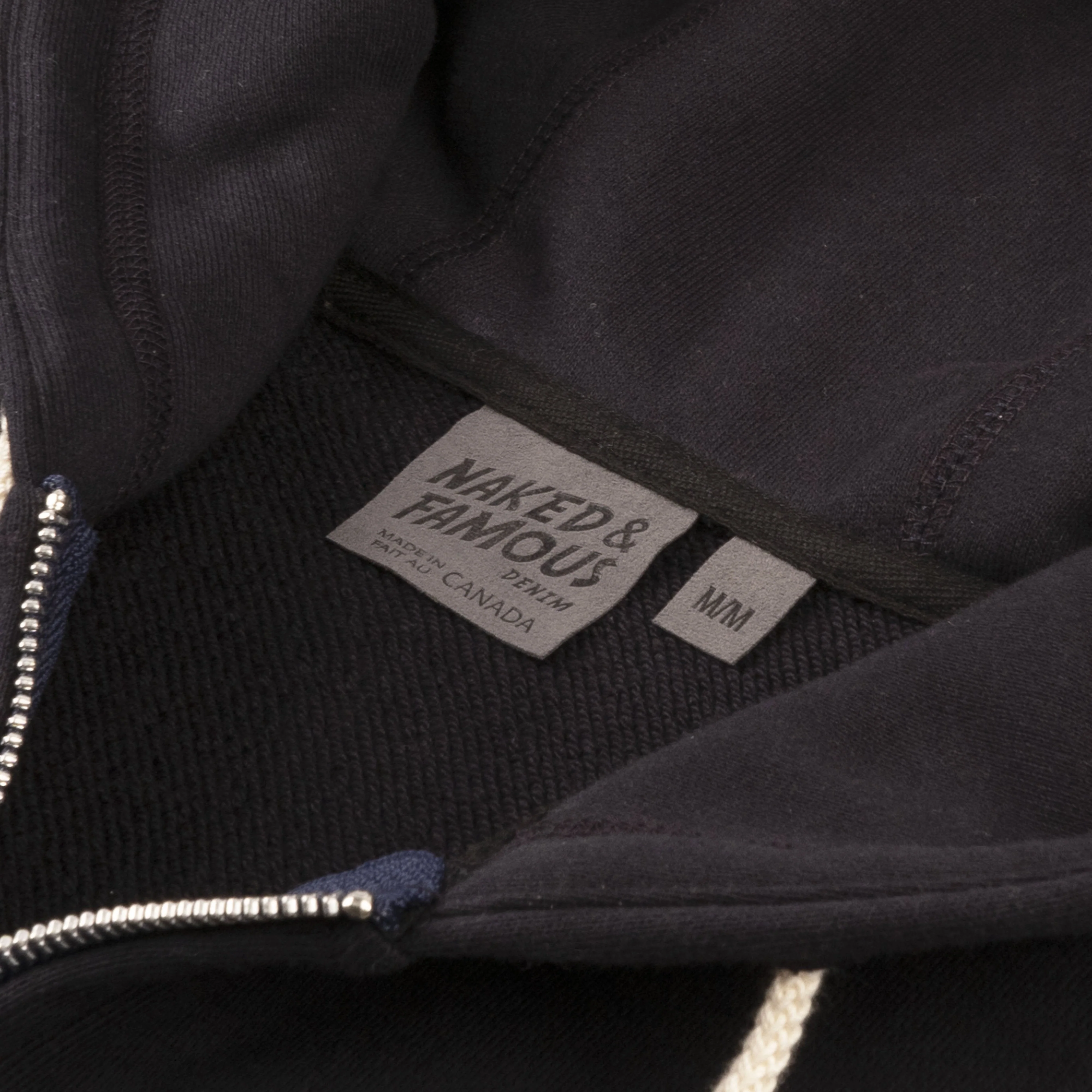 Zip Hoodie - Heavyweight Terry - Navy - Image 2