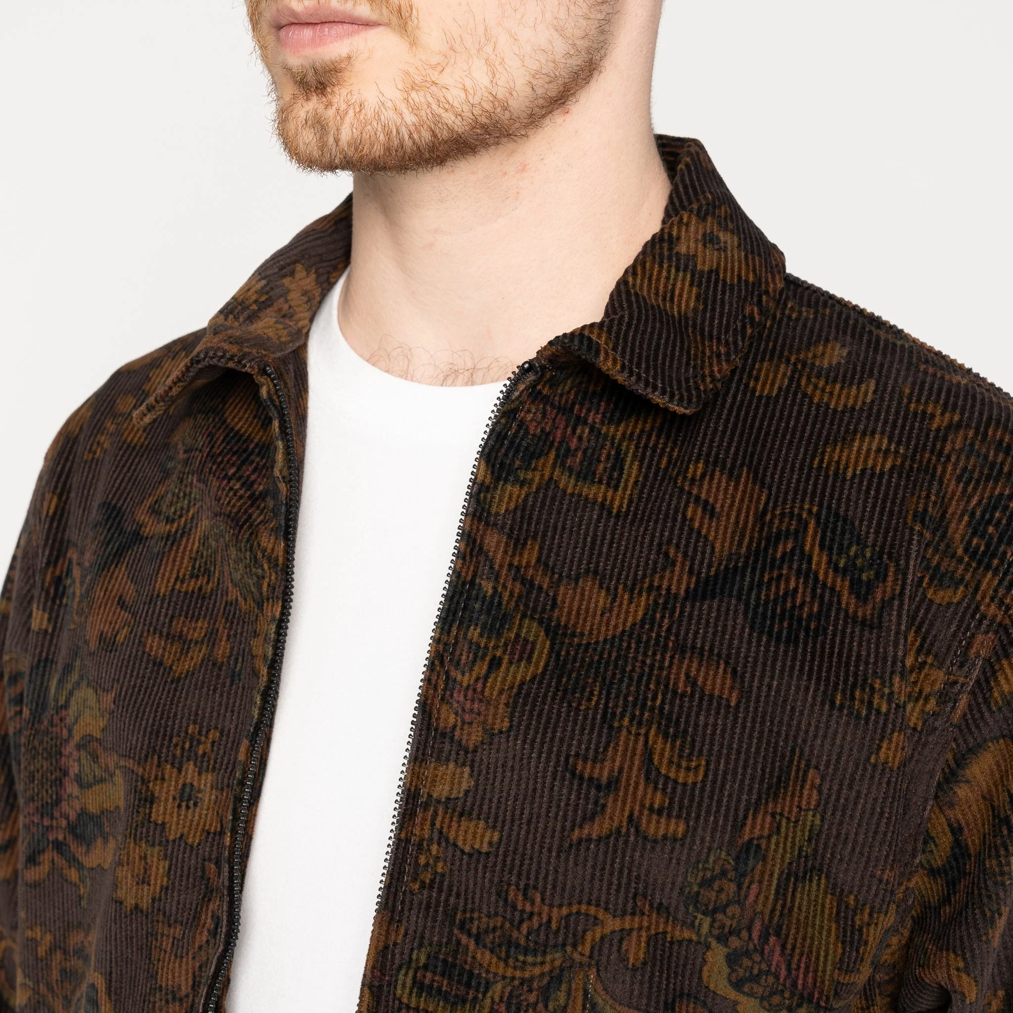 Zip Jacket - Paisley Corduroy - Brown - Image 4