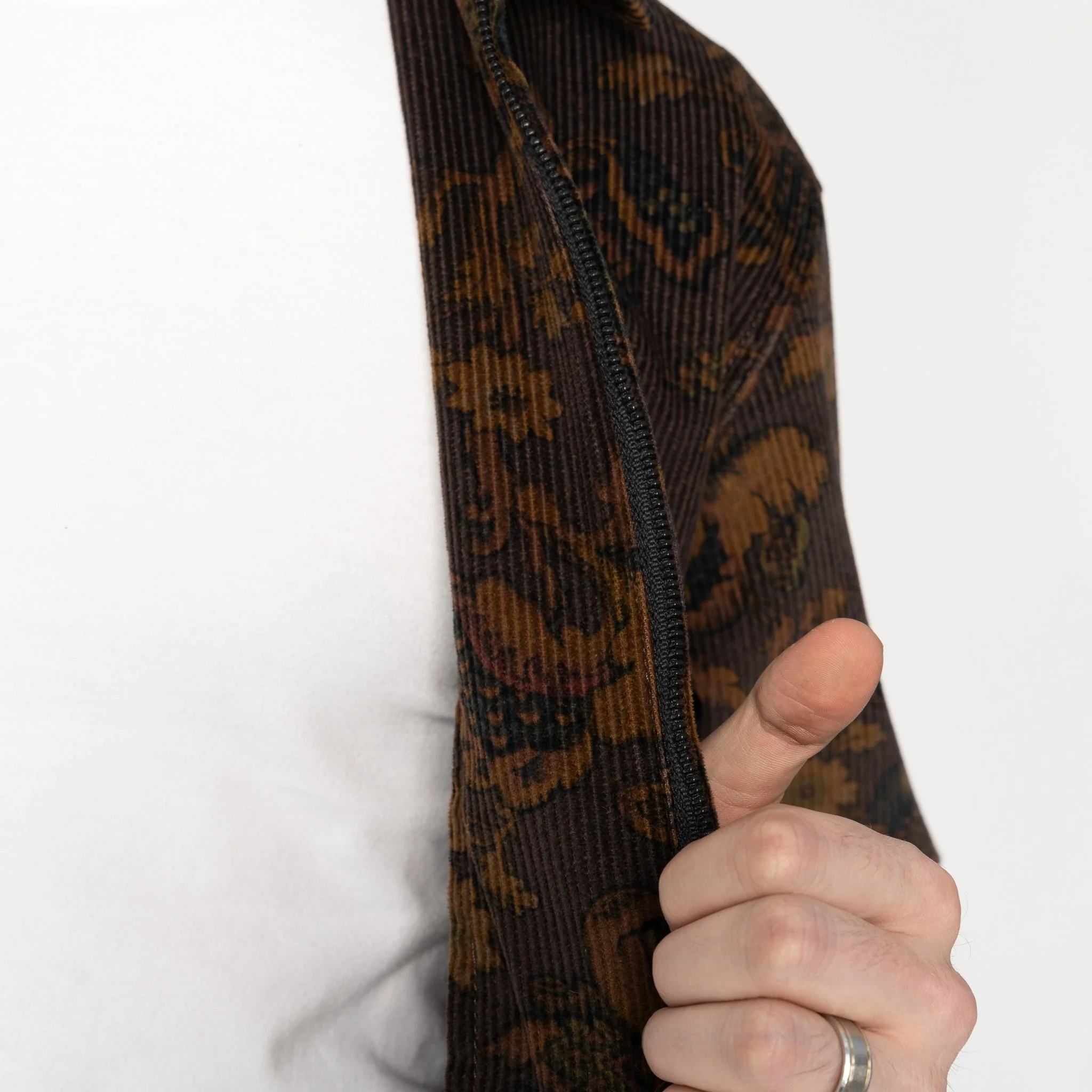 Zip Jacket - Paisley Corduroy - Brown - Image 5